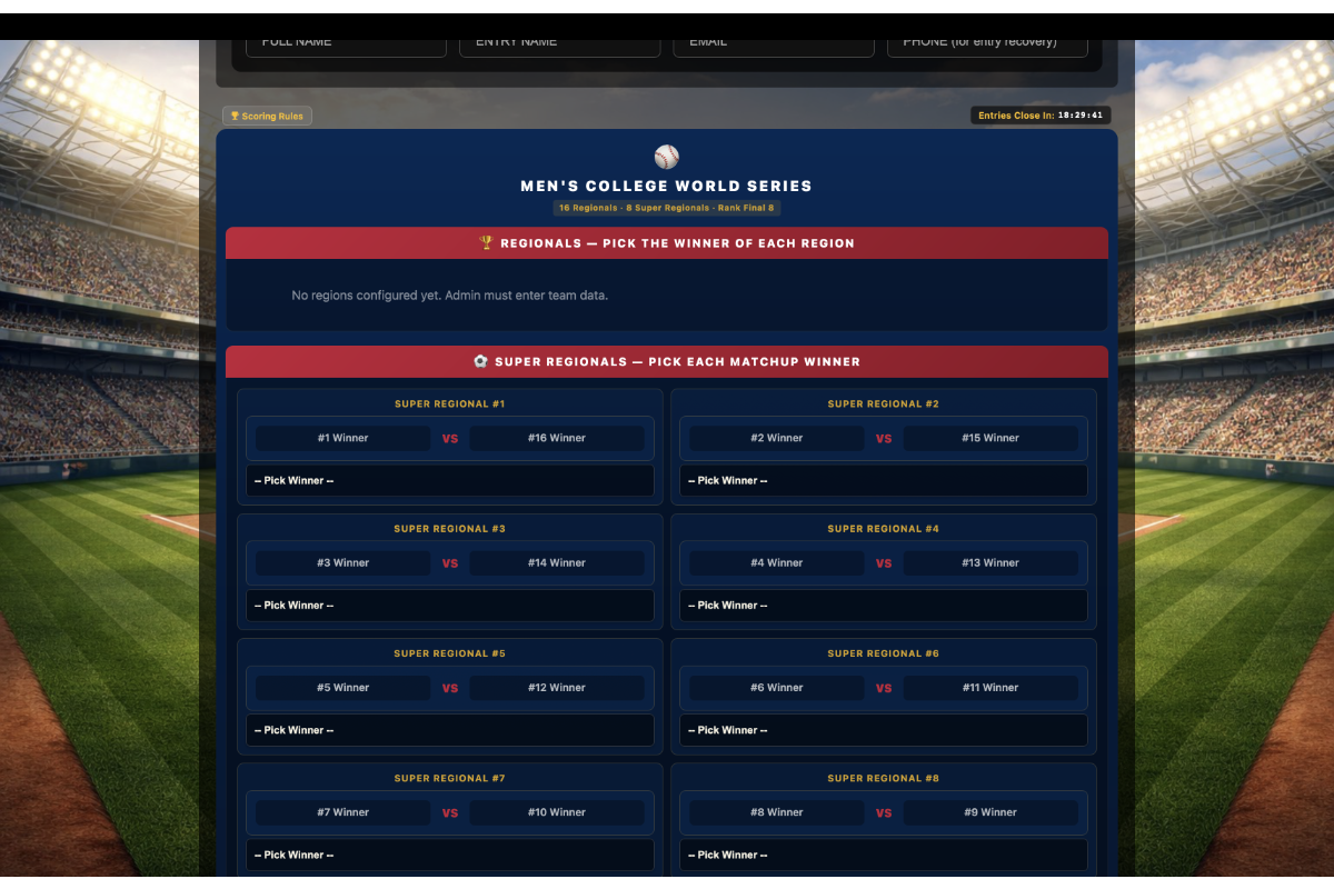 College World Series Challenge contest preview